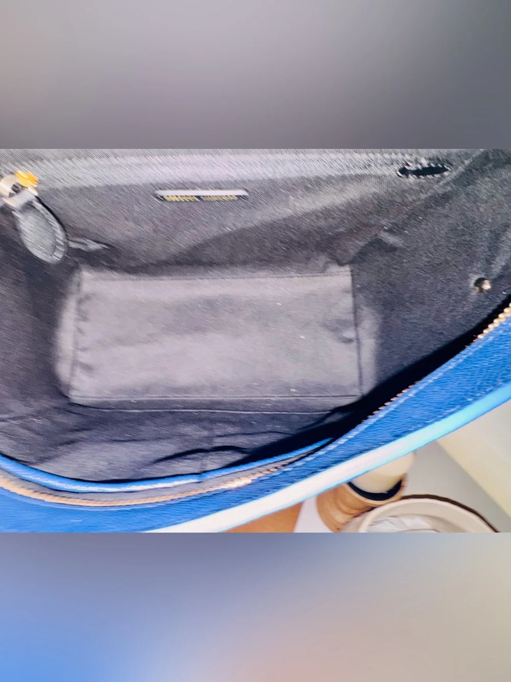 Navy Blue Leather Crossbody Satchel